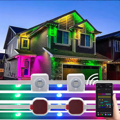 DynamiccPulze Permanent Outdoor Lights, Smart RGB Outdoor Lights IP67 Waterproof, for Halloween Decorations, Christmas